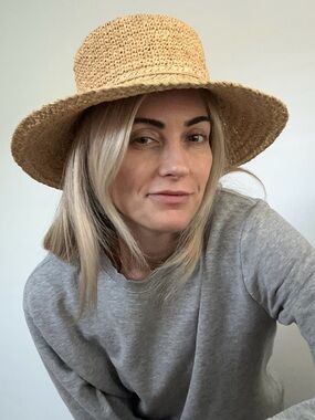 Vintage SCALA straw raffia summer hat